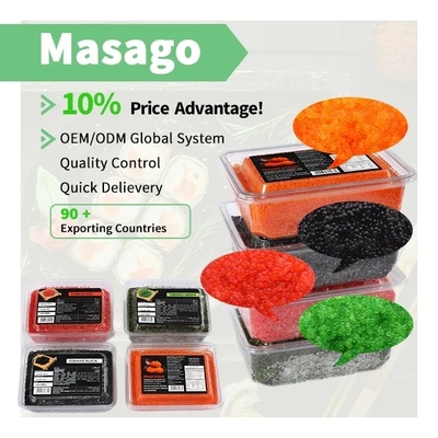 500 گرم پرتقال چاشنی شده Capelin Roe Masago برای غذاهای ژاپنی